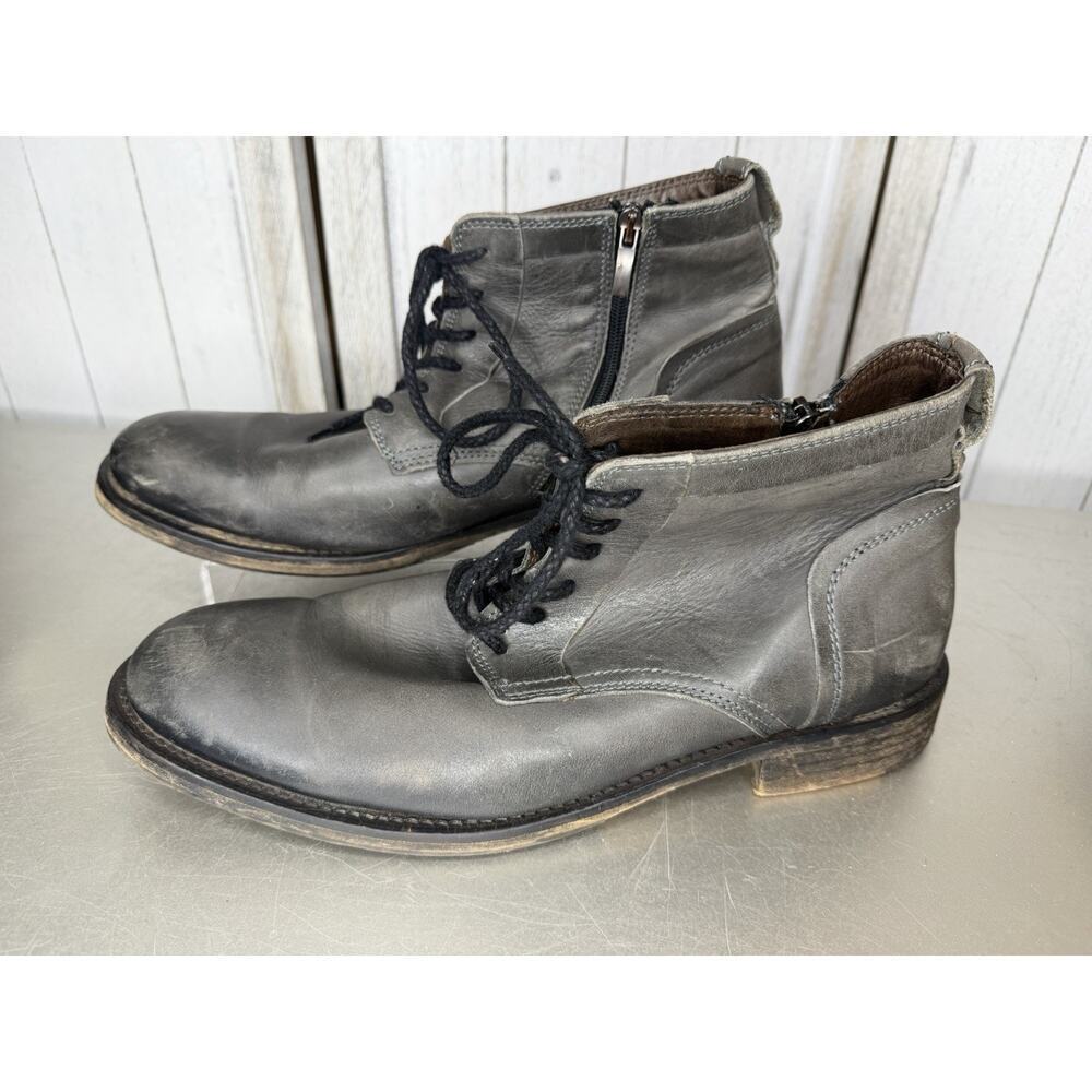 Bed Stu Grey Distressed Leather Lace Up Boot Chuuka Men's Size 13C